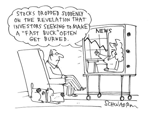'Stocks dropped suddenly on the revelation that investors seeking to make a 'fast buck' often get burned.'