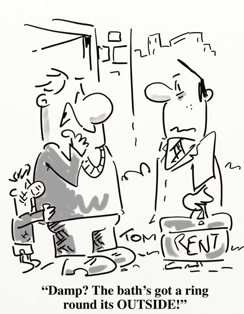 'Damp? The bath's got a ring round its OUTSIDE!'