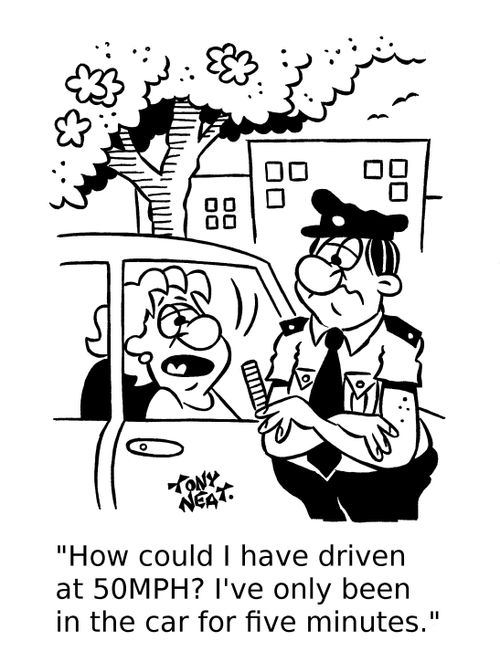 'How could I have driven at 50mph? I've only been in the car for five minutes.'