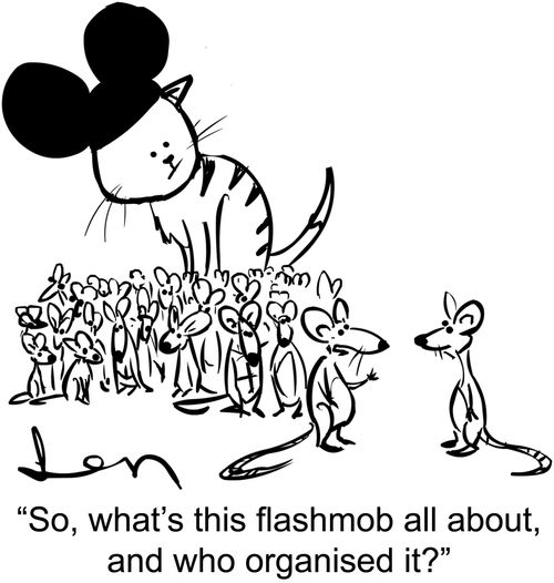 'So, what's this flashmob all about, and who organised it?'