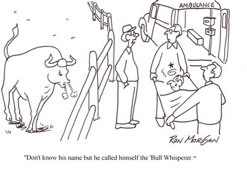 "Don't know his name, but he called himself the bull whisperer."