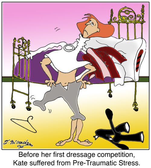 Before her first dressage competition, Kate suffered from Pre-Traumatic Stress.