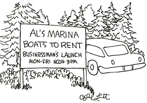 Al's Marina...boats to rent...businessman's launch, mon - fri   noon - 3pm