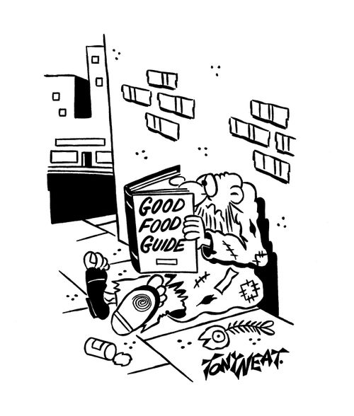 Tramp enjoys good food.