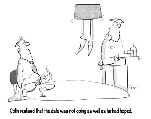 Colin realised that the date was not going as well as he had hoped.