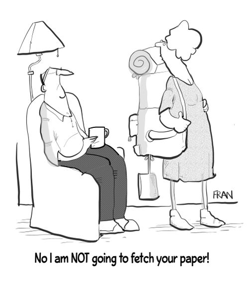 "No I am NOT going to get your paper!"