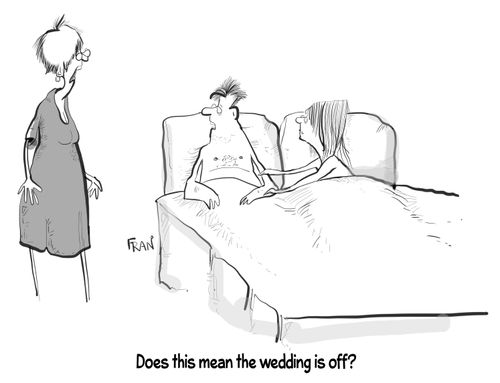 "Does this mean the wedding is off?"