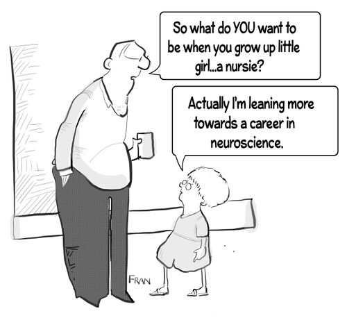 "Actually, I'm leaning more towards a career in neuroscience."