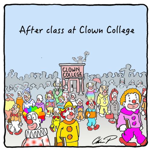After class at Clown College.