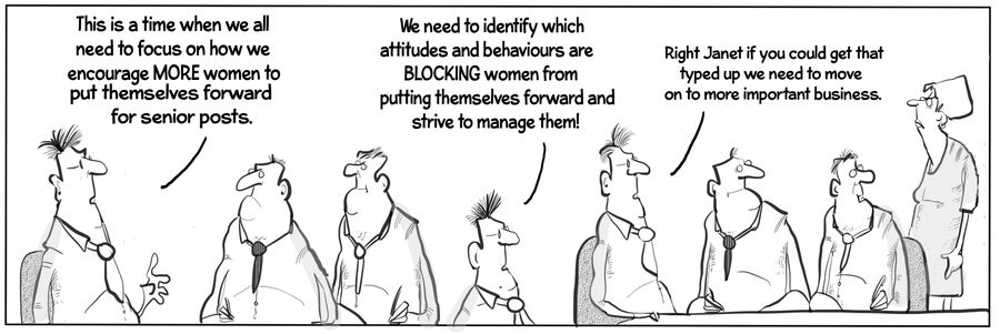 "This is a time when we all need to focus on how we encourage more women to put themselves forward for senior posts. We need to identify which attitudes and behaviours are blocking women from putting themselves forward and strive to manage them!"
