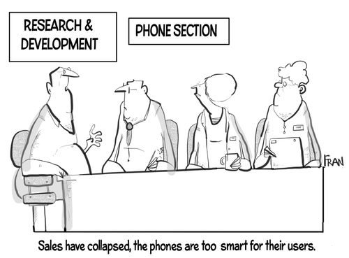 Sales have collapsed, the phones are too smart for their users.