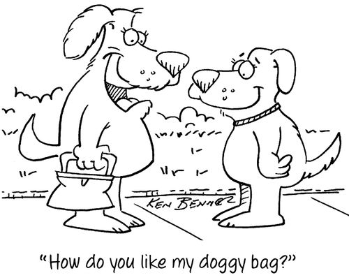 "How do you like my doggy bag?"