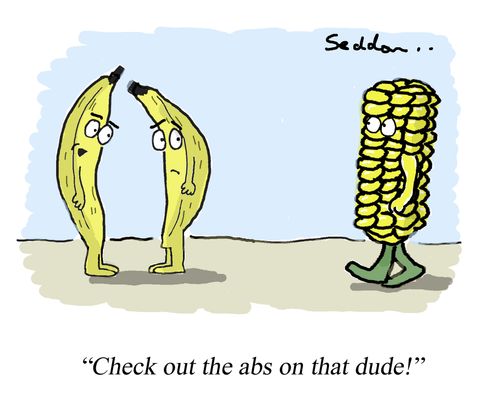 "Check out the abs on that dude!"