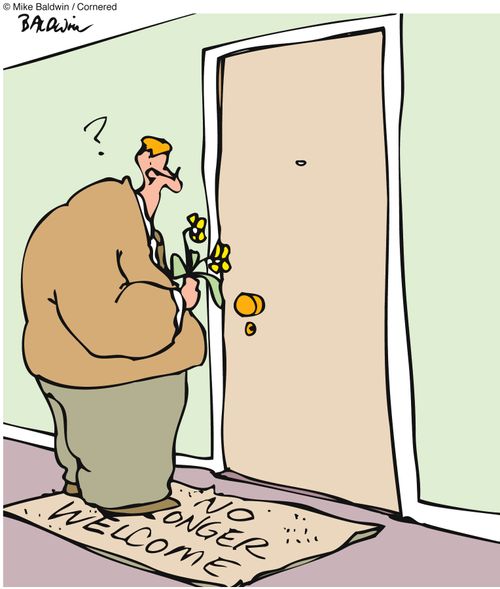'No Longer Welcome' mat
