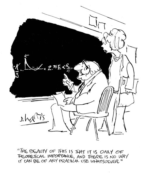 'The beauty of this is that it is only of theoretical importance, and there is no way it can be of any practical use whatsoever.'