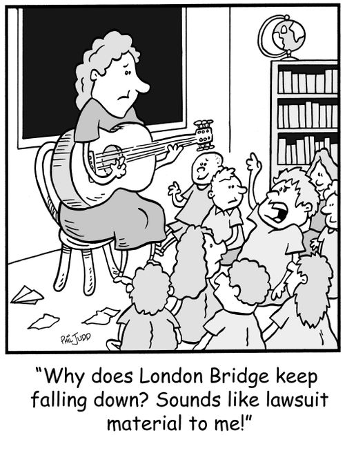 'Why does London Bridge keep falling down? Sounds like lawsuit material to me!'