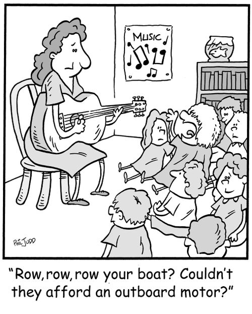 'Row,row,row your boat? Couldn't they afford an outboard motor?'