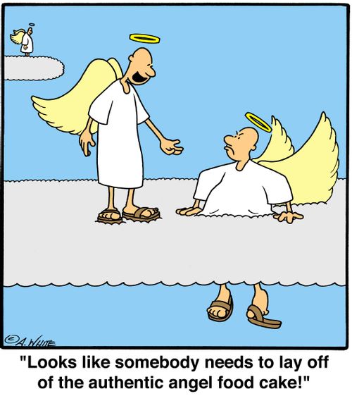 'Looks like somebody needs to lay off of the authentic angel food cake!'