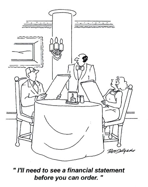 'I'll need to see a financial statement before you can order.'