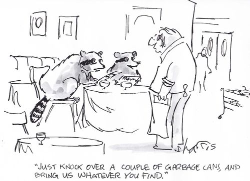 'Just knock over a couple of garbage cans, and bring us whatever you find.'