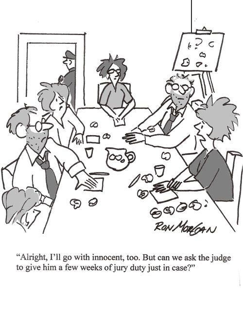 'Alright, I'll go with innocent too. But can we ask the judge to give him a few weeks of jury duty just in case.'