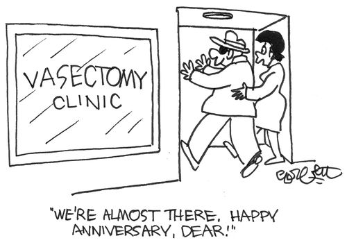 Wife takes blindfolded hubby to vasectomy clinic: 'We're almost there.  Happy anniversary...'