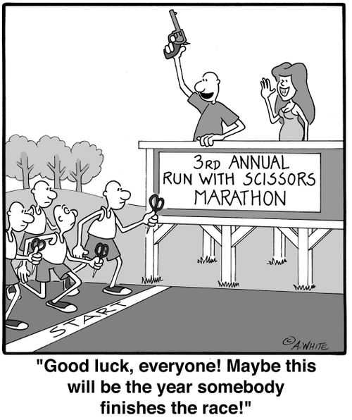 'Good luck, everyone! Maybe this will be the year somebody finishes the race!'