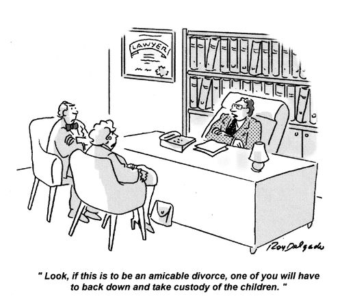 'Look, if this is to be an amicable divorce, one of you will have to back down and take custody of the children.'