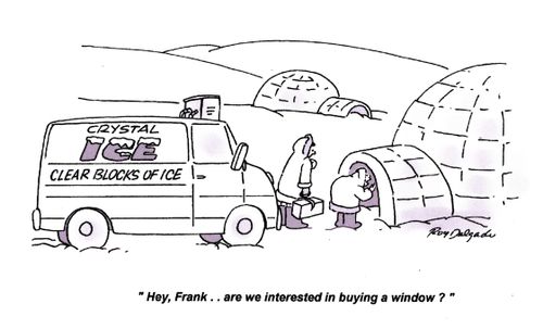 'Hey, Frank.. are we interested in buying a window?'