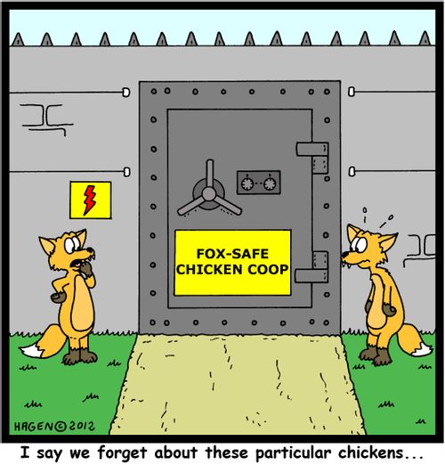 'I say we forget about these particular chickens...'
