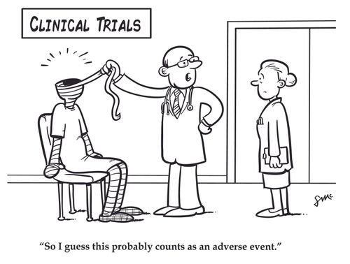 "So I guess this probably counts as an adverse event."