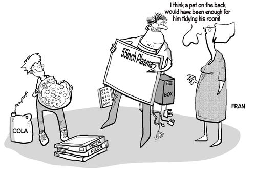 "I think a pat on the back would have been enough for him tidying his room!"