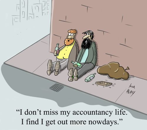 "I don't miss my accountancy life. I find I get out more nowadays."