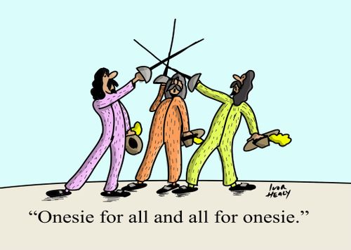 "Onesie for all and all for onesie."