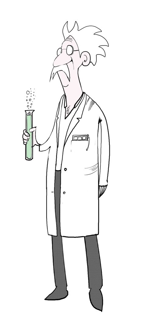 Scientist with test tube.