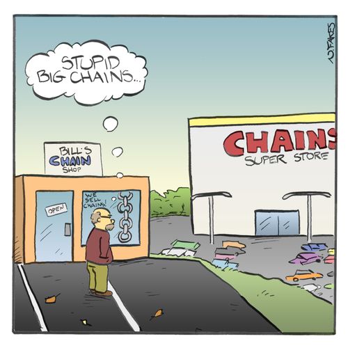 "Stupid big chains..."