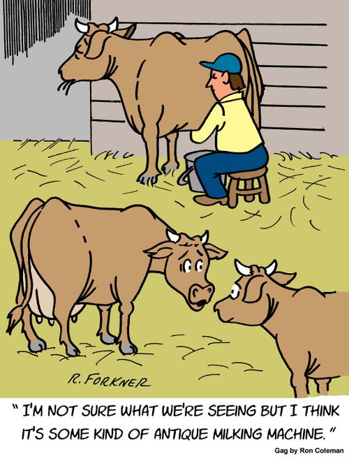 "I'm not sure what we're seeing but I think it's some kind of antique milking machine."