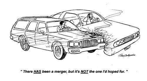 'There HAS been a merger, but it's NOT the one I'd hoped for.'