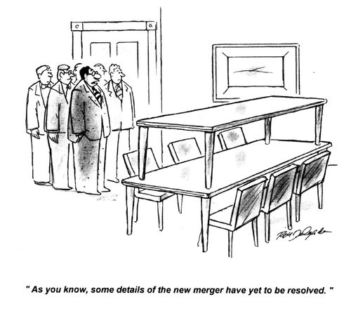 'As you know, some details of the new merger have yet to be resolved.'