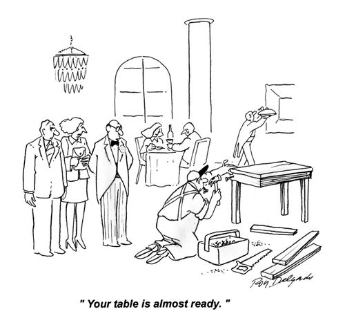 'Your table is almost ready.'