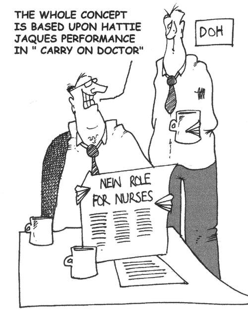 "The whole concept is based on Hattie Jacques performance in 'Carry On Doctor'"