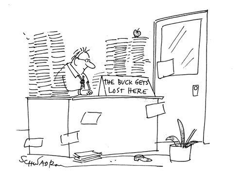 'The buck gets lost here'.