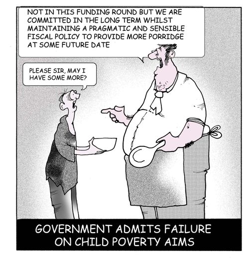 Government admits failure on child poverty reduction.