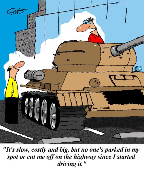 'It's slow, costly and big, but no one's parked in my spot or cut me off on the highway since I started driving it.'