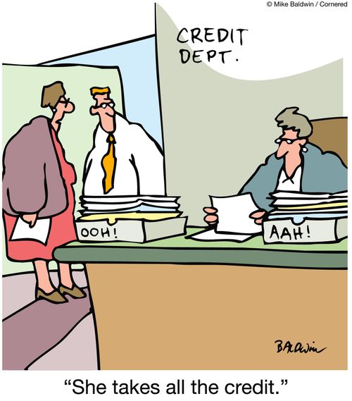 "She takes all the credit."