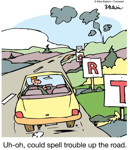 Uh-oh, could spell trouble up the road.