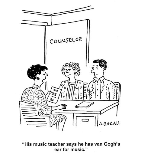 'His music teacher says he has Van Gogh's ear for music.'
