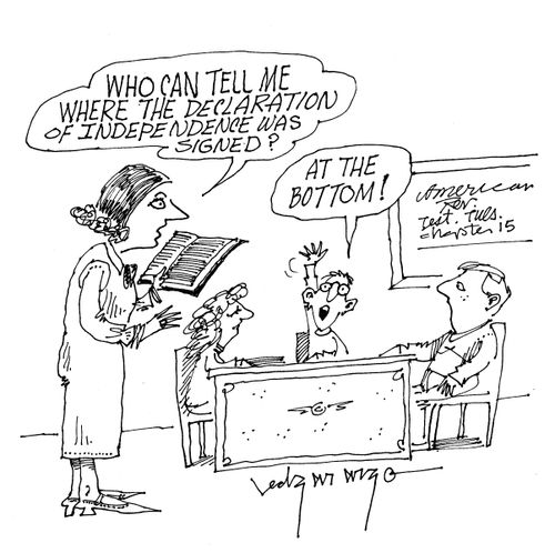 'Who can tell me where the declaration of Independence was signed?'