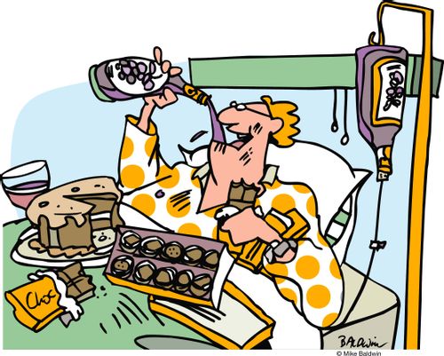 A feast in a hospital bed.