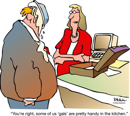 'You're right, some of us 'gals' are pretty handy in the kitchen.'